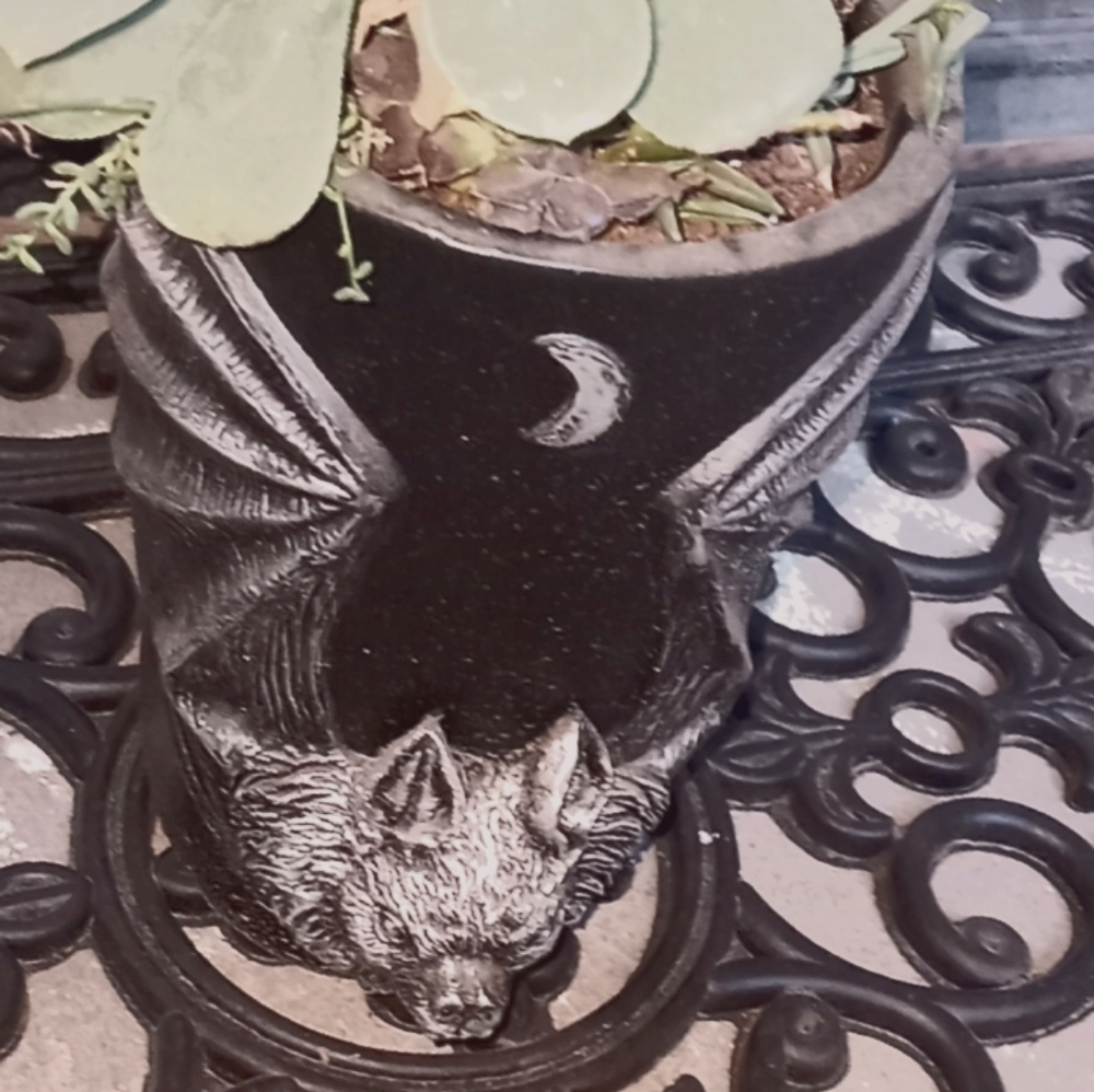Goth batty planter box